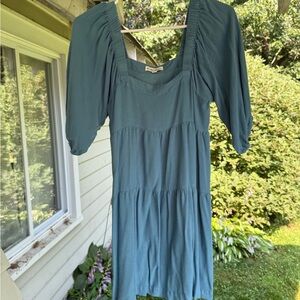 Free People Teal Long Sleeve Dress